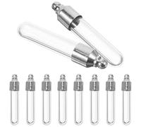 Abaodam Lot de 10 Flacons en Verre Transparent 6mm Bouchon à Vis en Métal Nickelé, Mini Bouteilles à Souhaits Décoratives, pour Bijoux, Bricolage et Rangement Créatif