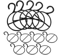 Abaodam Lot de 12 Accroches Foulard Multifonction en Plastique Noir, Organisateur Gain de Place Anneaux Ronds, Accessoire Pratique pour Dressing et Rangement