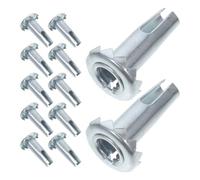 Abaodam Lot de 12 Manchons en Fer pour Tige de Roulette, Douilles Rondes Argentées pour Pieds de Chaise et Meubles en Bois, Application Industrielle et Mobilier