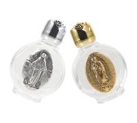 Abaodam Lot de 2 Flacons de Potion en Verre Motifs en Relief, Étanches et Scellés, pour Voyages et Fêtes Religieuses