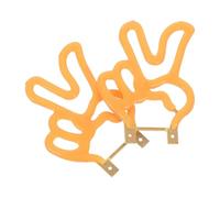 Abaodam Lot de 2 LED Décoratives Jaune de Geste de Victoire, Plastique, Éclairage Doux Chaleureux pour Décoration Intérieure et Occasions Spéciales