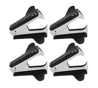 Abaodam Lot de 4 Mini Ôte-agrafes Manuels en Alliage D'aluminium et Plastique Noir, Outil Pratique pour Retirer les Agrafes Bureau