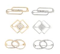 Abaodam Lot de 6 Épingles de Sûreté Anti-vide Mini, Broches de Taille en Métal Doré et Argenté, Accessoires Légers pour Jupe et Cardigan, Fixations Pratiques pour Plusieurs styles