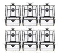 Abaodam Lot de 6 Petites Boîtes à Bonbons en Plastique avec Design Élégant et Coffret Trésor Ajouré, Robustes pour Célébrations et Occasions Spéciales
