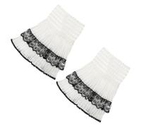 Abaodam Manchettes Décoratives en Mousseline Légère et Respirante, Fausses pour Femmes, Paire de Poignets en Dentelle Ajourée, Accessoires Vestimentaires Élégants pour Robes et Pulls,
