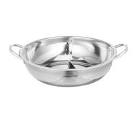 Abaodam Marmite 34 Cm en Acier Inoxydable Double Compartiment Pot Shabu Shabu sans Couvercle, Fondue Chinoise pour Simultanée Épicé et Clair, Ustensiles Cuisine Chinois