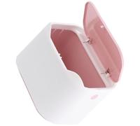 Abaodam Mini Poubelle à Couvercle ABS pour Bureau et Salon Rose | Corbeille à Papier, Petit Seau à Déchets, Usage Intérieur, Rangement Polyvalent, Format Compact, Rose