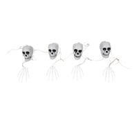 Abaodam Ornement Décoratif Halloween en Plastique Blanc Crâne de Squelette et Main Osseuse, Facile à Suspendre et Réutilisable pour Porches et Escape Room