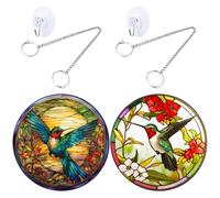 Abaodam Ornement Suspendu en Acrylique Oiseau-mouche pour Décoration Maison et Fenêtre, Accessoire Élégant et Naturel pour Jardin et Extérieur, Style Créatif et Coloré