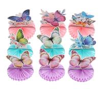 Abaodam Ornements en Nid d'abeille en Papier 9pcs pour Décoration de Table d'anniversaire Garçon et Filles Fête Intérieure Insectes Printemps