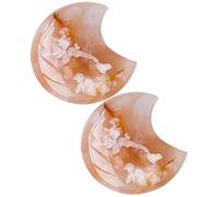 Abaodam Ornements en Pierre de Cristal Naturelle de Lune 2pcs, Décor Délicat pour Maison, Pierre Décorative pour Accessoires et Photographie