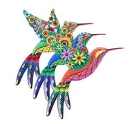 Abaodam Ornements Oiseaux en Métal 3pcs pour Décoration Murale en Métal Solide et Fiable, pour Jardin et Rebord de Fenêtre