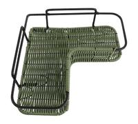 Abaodam Panier d'angle Mural Décoratif pour Salle de Bain, Rangement Vert | Aspect Faux Rotin Tressé, Plastique et Métal, Forme Triangulaire, pour Toilettes, Camping-accessoires