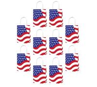 Abaodam Paquet en Papier Patriotiques à Drapeau Américain pour Présents 10pcs Poignée Confortable Réutilisable pour Fête du 4 Juillet Memorial Day