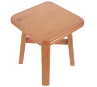 Abaodam Petit Tabouret en Bois Marron Léger et Stable, Marche-Pied Polyvalent pour Chambre à Coucher et Usage Domestique, Design Simple et Moderne, Hauteur 24 Cm