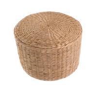 Abaodam Petit Tabouret Tressé en Herbe Siège de Jardin Marron pour Garçon et Filles Facile à Déplacer, pour Changer Chaussures en Extérieur