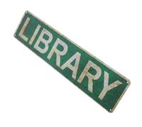 Abaodam Plaque Murale en Tôle Vintage Style Bibliothèque, Panneau Décoratif Rustique Étain, Format Adaptable pour Intérieur et Extérieur, Décoration Murale Art de Bibliothèque Rétro