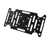 Abaodam Plaque pour boîtes aux lettres fixées sur poteau en acier au carbone noir, support stable, trous prépercés, surface texturée antidérapante, pour entrées de communauté et commerces