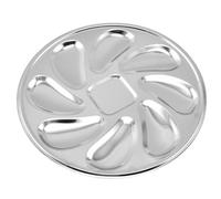 Abaodam Plat de Service et Finition Soignée pour Huîtres en Acier Inoxydable Argenté Résistant à la Rouille et Compatible Congélateur, Design Simple pour Restaurant ou Buffet