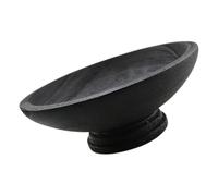 Abaodam Plateau de Rangement en Bois Vintage Bol sur Pied Noir, Design Robuste et Multifonctionnel, Maison et Hôtels