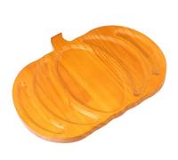 Abaodam Plateau de Service Compartiments Multiples de Citrouille en Bois Marron Robuste et Polyvalent lors de Fêtes d Halloween pour Fruits et Fromages