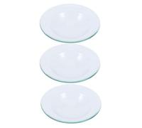 Abaodam Plateaux -Cire Ronds en Verre Support pour Aromathérapie et Fonte de Cire Lot de 3 pour Réchauffeur D'huile Essentielle Compatible Brûle-Parfum