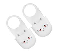 Abaodam Porte-éponge de Cuisine pour évier, égouttoir de Cuisine en Silicone Blanc, 2pcs, Panier Suspendu en Forme de Chat, Rangement Pratique pour Sinks et basins