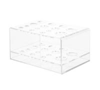 Abaodam Porte-pinceaux de Maquillage en Acrylique Transparent Compartiments, Rangement Pratique pour Pinceaux et Eyeliner, pour Coiffeuse Salle de Bain ou Chambre