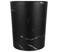 Abaodam Poubelle à Motif Marbré 12 L en PP avec Anneau Presse, Noir | Grosse Capacité 12 L, Design Imperméable Facile à Nettoyer, Usage Bureau Cuisine, Style Élégant