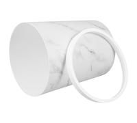 Abaodam Poubelle Ronde à Motif Marbre Blanc avec Anneau Presse, Grosse Capacité en Plastique Pp, Résistante aux Chocs pour Bureau et Salon