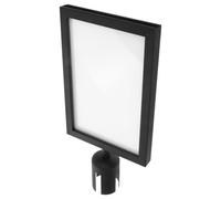 Abaodam Présentoir D'affiches de Contrôle des Foules, Porte-panneau en Acier Inoxydable, Cadre Double Face Noir, pour Poteau de 63mm, Affiche A4, Stations et Lieux Publics