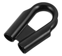 Abaodam Protecteur de Boucle en Acier Inoxydable Noir pour Câble Métallique 10mm, Design Tubulaire Robuste Anneau D'arrêt, pour Gréement Bateau et Treuil Tout-terrain