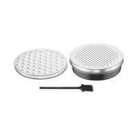Abaodam Râpe à Fromage Ovale Double Face avec Récipient, Acier Inoxydable | Lames Précises, Usage la Cuisine pour Légumes et Gingembre, Boîte de Rangement et Brosse, Noir