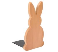 Abaodam Serrage-Livres pour Organiser Livres en Bois de Hêtre Forme Lapin Khaki, Support Antidérapant pour Cabinet ou École