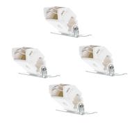 Abaodam Serrure pour Rideaux Romains en Fer et Plastique Blanc, Lot de 4 Sets, Verrouillage Pratique pour Stores en Bambou et Rideaux, pour Fenêtres et Placards