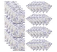 Abaodam Serviettes Carrées Décoratives à Fleurs Imprimées, 100 Feuilles en Pulpe de Bois, Forte Absorption et Confort, pour Fêtes et Réceptions Quotidiennes