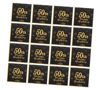 Abaodam Serviettes en Papier Noires et Dorées 20 Pièces pour Cocktail et Repas Festifs d'Anniversaire