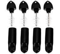 Abaodam Set de Brosses de Nettoyage Plastique et Acier Inoxydable Bouchons en Caoutchouc Noir pour Robinet de Bière Adapté aux Robinets Standards et Pompes à Eau