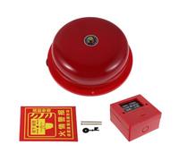 Abaodam Sonnette D’Alarme Incendie 6 Pouces Rouge, Câblée, avec Bouton | Signal Sonore Puissant, Activation Simple par Bouton, Usage Résidentiel ou Entrepôt, Autocollant Inclus