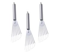 Abaodam Spatules à Frire Lot de 3 Outils Cuisine Pratiques et Polyvalents en Acier Inoxydable Argenté pour Retourner Steak et Préparer Hamburger Facilement