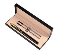 Abaodam Stylo Gel de Signature en Acier Inoxydable Noir pour Réunions | Boîte Présent Incluse, Changement de Recharge Facile, Écriture Confortable, pour Enseignants, Étudiants, Lettres