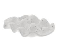 Abaodam Support à Œufs 6 Compartiments en Céramique Beige Moucheté, Rangement Polyvalent pour Réfrigérateur, Accessoire la Cuisine et Maison