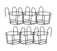 Abaodam Supports de suspension pour jardinières 6Pcs Support en fer pour jardinière noire, easy to install, suspend flower pot, balcon gardens, balcon handrail