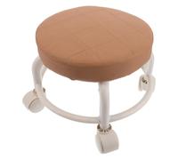 Abaodam Tabouret Roulant de Salon Rond en PU Marron avec Rotation 360° et Design Chic, Siège Moderne à roulettes pour Salon de Beauté ou Boutique