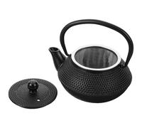 Abaodam Théière en Fonte Noire 0,3l Design Vintage Non Revêtue Facile à Transporter Maison Préparation de Thé