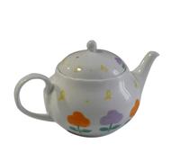 Abaodam Théière Japonaise Surface Lisse et Forme Ronde en Céramique Blanche 380ml Facile à Nettoyer, pour Salon de Thé et Bureau