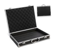 Abaodam Valise Portable en Alliage D’Aluminium Noire, Boîte à Clé Sécurisée | Mousse Antichoc, Poignée Robuste et Verrou Coulissant, Rangement Compact pour Pièces Fines, Voyage ou Garage