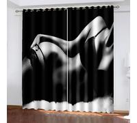 Abaodanba Rideaux Occultants,Rideaux Beauté Sexy,Lot De 2 Rideaux Occultants,Rideaux Thermiques isolants,Polyester,Impression Numérique 3D,Rideau Chambre,234x137 cm
