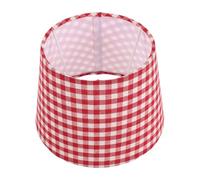 Abat-jour à Carreaux en Tissu, Compatible E14 E27, Style Vintage | Cylindre Rouge et Blanc, Remplacement Facile, Nettoyage Simple, pour Lampe de Chevet, Applique Murale
