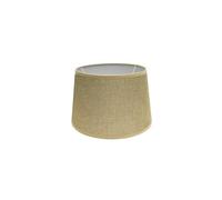 Abat-jour conique ouvert de couleur beige, dimensions 20 x 15 x 12 cm, idéal pour lampes E27, matériau résistant et design moderne.